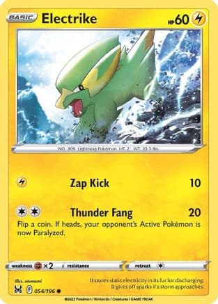 Electrike — SWSH11: Lost Origin Pokémon TCG card by otumami