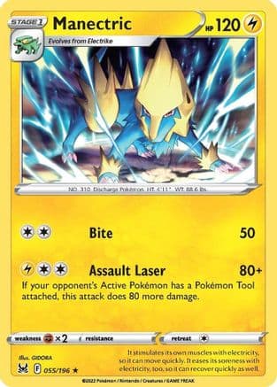 Manectric — SWSH11: Lost Origin Pokémon TCG card by GIDORA