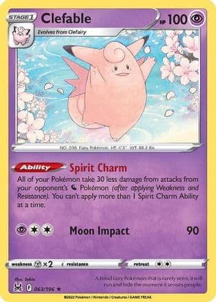 Clefable — SWSH11: Lost Origin Pokémon TCG card by Sekio