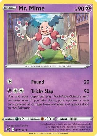 Mr. Mime — SWSH11: Lost Origin Pokémon TCG card by Souichirou Gunjima