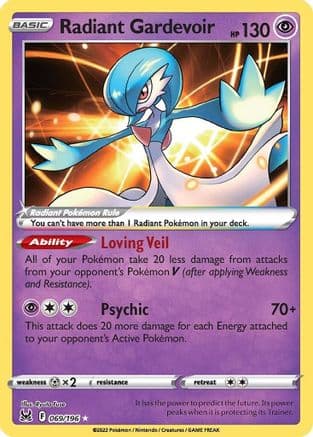 Radiant Gardevoir — SWSH11: Lost Origin Pokémon TCG card by Ryuta Fuse