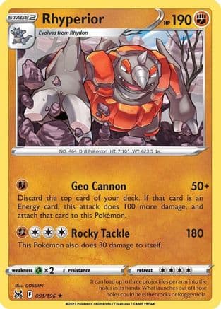 Rhyperior — SWSH11: Lost Origin Pokémon TCG card by GOSSAN
