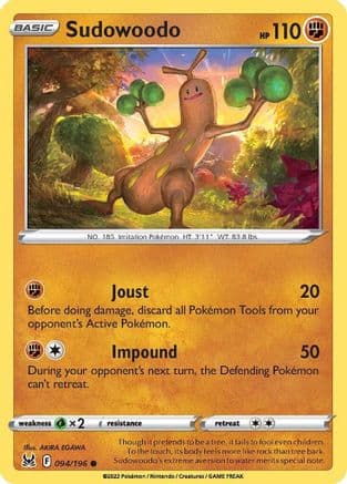 Sudowoodo — SWSH11: Lost Origin Pokémon TCG card by AKIRA EGAWA