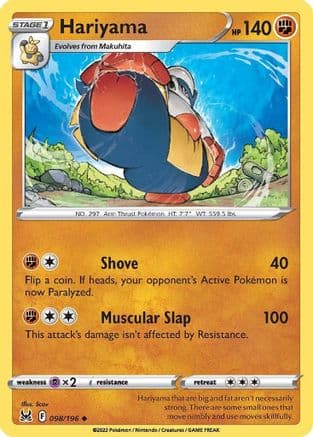 Hariyama — SWSH11: Lost Origin Pokémon TCG card by Scav
