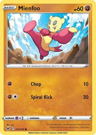 Mienfoo — SWSH11: Lost Origin Pokémon TCG card by yuu
