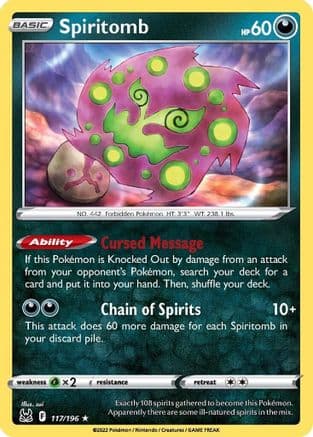 Spiritomb — SWSH11: Lost Origin Pokémon TCG card by sui