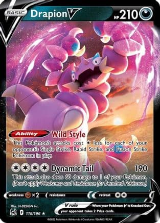 Drapion V — SWSH11: Lost Origin Pokémon TCG card by N-DESIGN Inc.