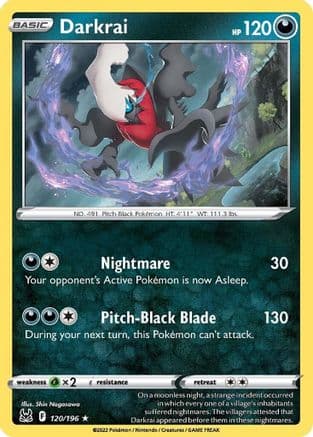 Darkrai — SWSH11: Lost Origin Pokémon TCG card by Shin Nagasawa