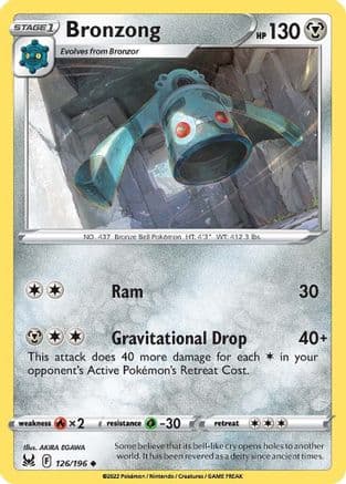 Bronzong — SWSH11: Lost Origin Pokémon TCG card by AKIRA EGAWA