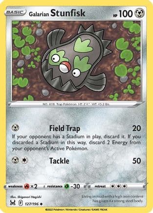 Galarian Stunfisk — SWSH11: Lost Origin Pokémon TCG card by Shigenori Negishi