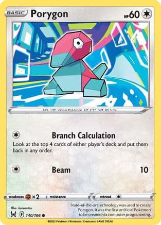 Porygon — SWSH11: Lost Origin Pokémon TCG card by kurumitsu