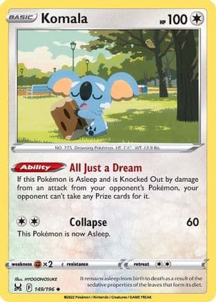 Komala — SWSH11: Lost Origin Pokémon TCG card by HYOGONOSUKE