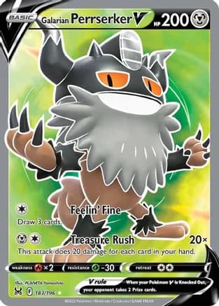 Galarian Perrserker V (Full Art) — SWSH11: Lost Origin