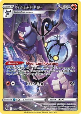 Chandelure — SWSH11: Lost Origin Trainer Gallery Pokémon TCG card by chibi