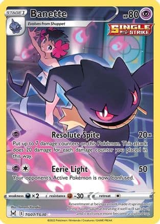 Banette — SWSH11: Lost Origin Trainer Gallery Pokémon TCG card by Tomomi Kaneko