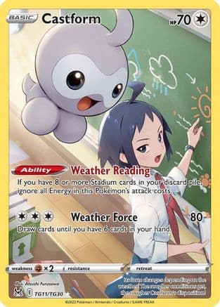 Castform — SWSH11: Lost Origin Trainer Gallery Pokémon TCG card by Atsushi Furusawa