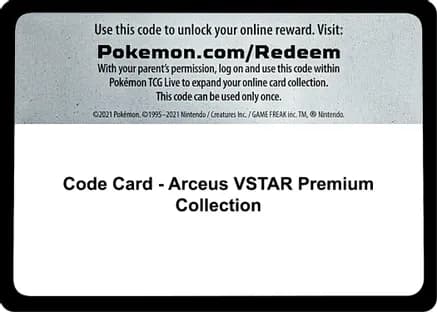 Code Card - Arceus VSTAR Premium Collection — SWSH11: Lost Origin