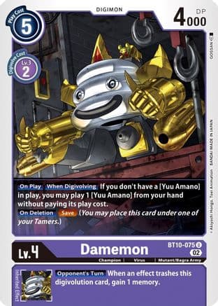 Damemon — Xros Encounter Digimon Card Game card by GOSSAN