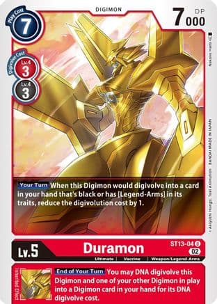 Duramon — Starter Deck 13: Ragnaloardmon Digimon Card Game card by Nakano Haito