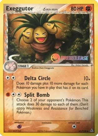 Exeggutor (Delta Species) - 41/110 (Prerelease) — Nintendo Promos Pokémon TCG card by Atsuko Nishida