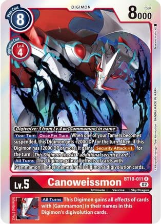 Canoweissmon — Xros Encounter Digimon Card Game card by Nakano Hitoshi