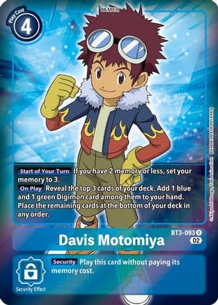 Davis Motomiya (Alternate Art) — Starter Deck 12: Jesmon
