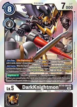 DarkKnightmon — Xros Encounter Digimon Card Game card by Akiyoshi Hongo, Toei Animation