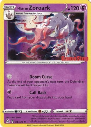 Hisuian Zoroark - 076/196 (Gamestop Exclusive) — Miscellaneous Cards & Products Pokémon TCG card by aky CoCo