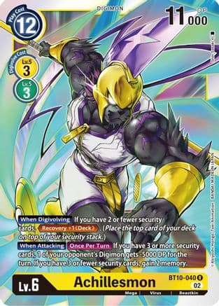 Achillesmon — Xros Encounter Digimon Card Game card by Akiyoshi Hongō, Toei Animation, BANDAI MADE IN JAPAN