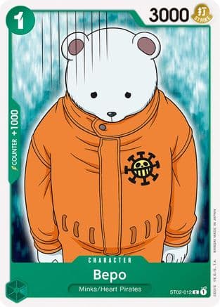Bepo — Starter Deck 2: Worst Generation One Piece Card Game card by BANDAI MADE IN JAPAN