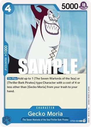 Gecko Moria — Starter Deck 3: The Seven Warlords of The Sea One Piece Card Game card by BANDAI MADE IN JAPAN