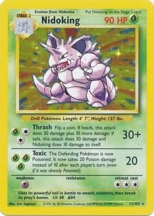 Nidoking — Base Set Pokémon TCG card by Ken Sugimori