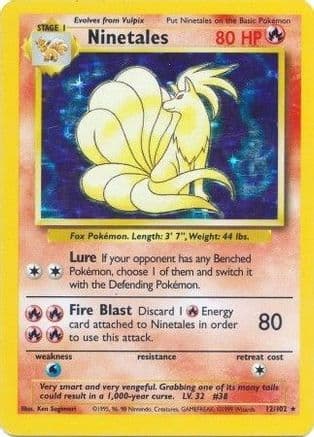 Ninetales — Base Set Pokémon TCG card by Ken Sugimori