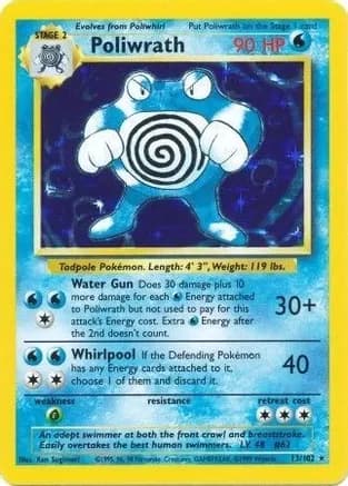 Poliwrath — Base Set Pokémon TCG card by Ken Sugimori