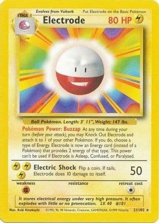 Electrode — Base Set Pokémon TCG card by Keiji Kinebuchi