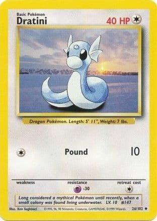 Dratini — Base Set Pokémon TCG card by Aya Kusube