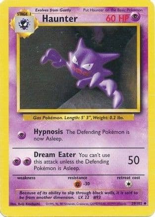 Haunter — Base Set Pokémon TCG card by Keiji Kinebuchi