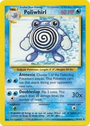 Poliwhirl — Base Set Pokémon TCG card by Yukiko Baba