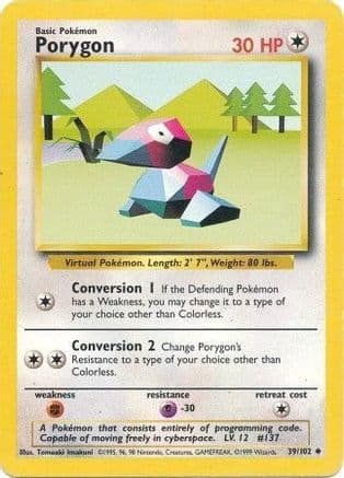 Porygon — Base Set Pokémon TCG card by Tomoaki Imakuni