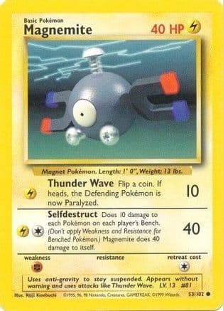Magnemite — Base Set Pokémon TCG card by Keiji Kinebuchi