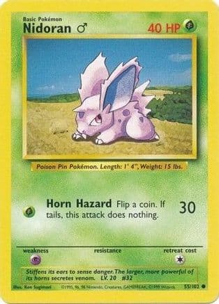 Nidoran M — Base Set Pokémon TCG card by Ken Sugimori