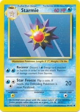 Starmie — Base Set Pokémon TCG card by Keiji Kinebuchi