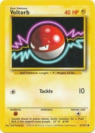 Voltorb — Base Set Pokémon TCG card by Keiji Kinebuchi