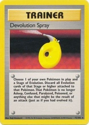 Devolution Spray — Base Set Pokémon TCG card by Keiji Kinebuchi