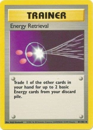 Energy Retrieval — Base Set Pokémon TCG card by Keiji Kinebuchi