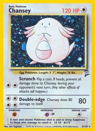 Chansey — Base Set 2 Pokémon TCG card by Ken Sugimori