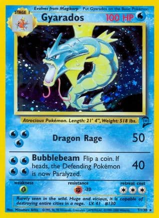 Gyarados — Base Set 2 Pokémon TCG card by Mitsuhiro Arita