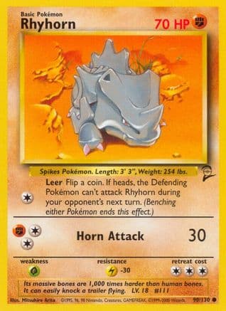 Rhyhorn — Base Set 2 Pokémon TCG card by Mitsuhiro Arita