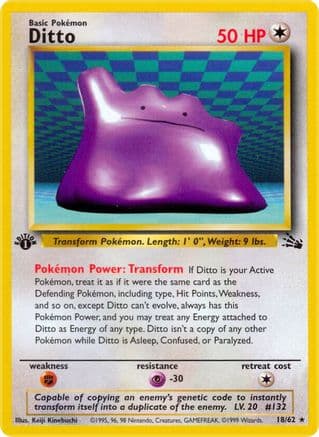 Ditto (18) — Fossil Pokémon TCG card by Keiji Kinebuchi