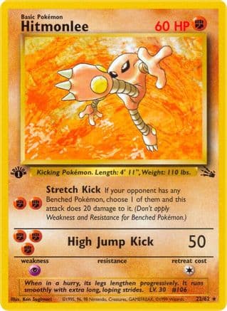 Hitmonlee (22) — Fossil Pokémon TCG card by Ken Sugimori